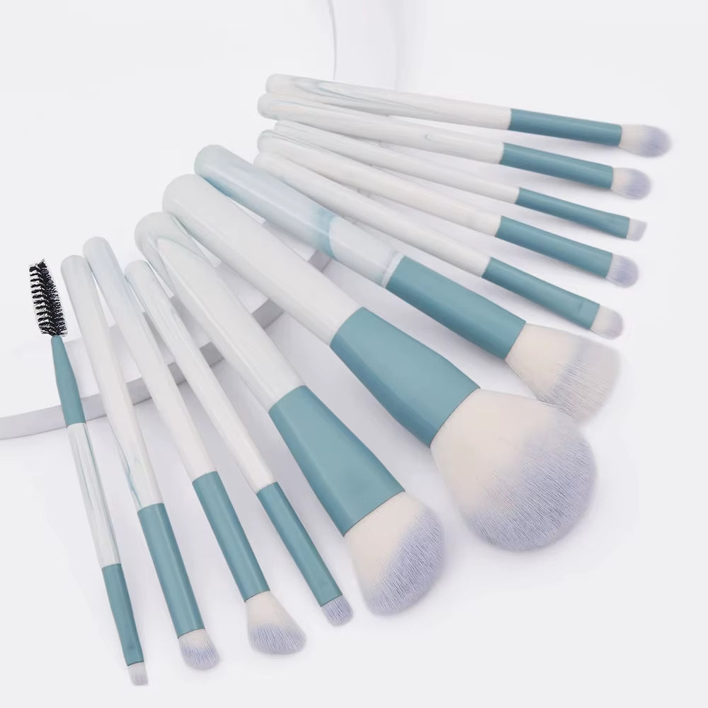 Makeup Brush Set 12PCS Blue Concealer Brush Blush Powder Brush Eye Shadow Highlighter Foundation Brush Cosmetic Beauty Tools