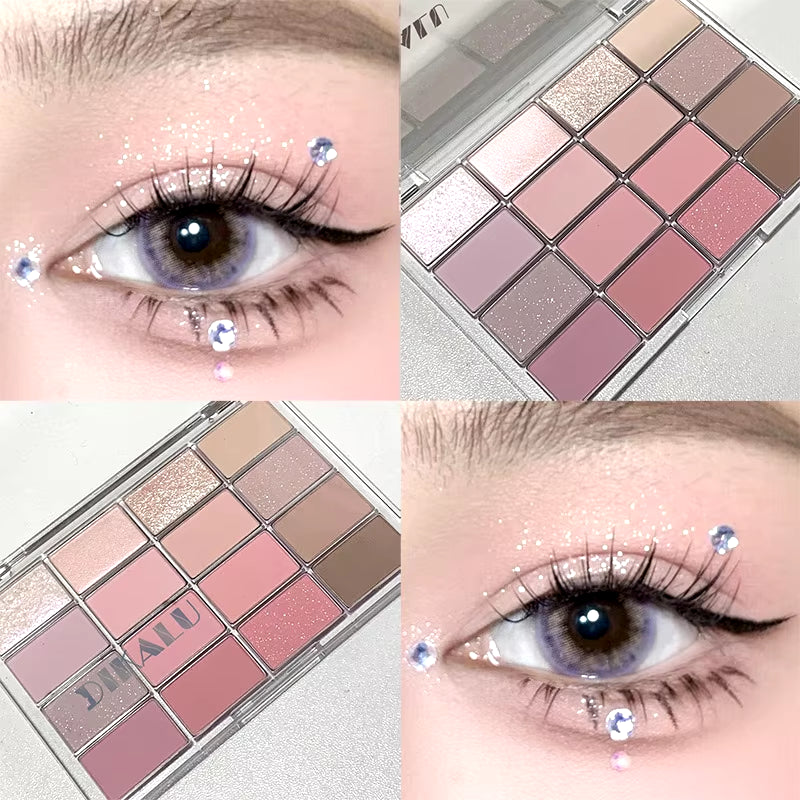 16 Colors Pearlescent Eyeshadow Palette Shimmer Eye Shadows Highlighter Waterproof High Quality Professional Makeup Cosmetics