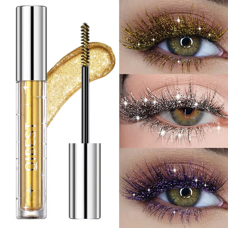 3 Colors Glitter Mascara Quick Dry Long Lasting Waterproof Curling Thick Shiny Eyelash Fashional Sexy Diamond Mascara for Makeup