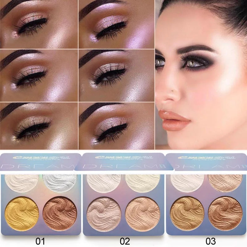 Chameleon Highlighter Palette Makeup Powder Iluminador Maquiagem Shimmer Shining Face Brighten Highlighter