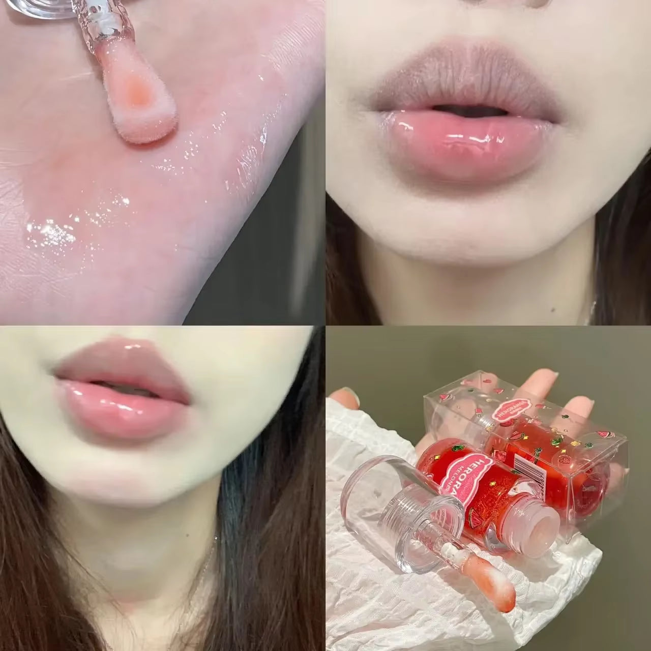 Fruit Lip Oil Lip Plumper Crystal Jelly Transparent Lip Gloss Moisturizer Repair Lip Fine Lines Lip Balm Sexy Lip Care Makeup