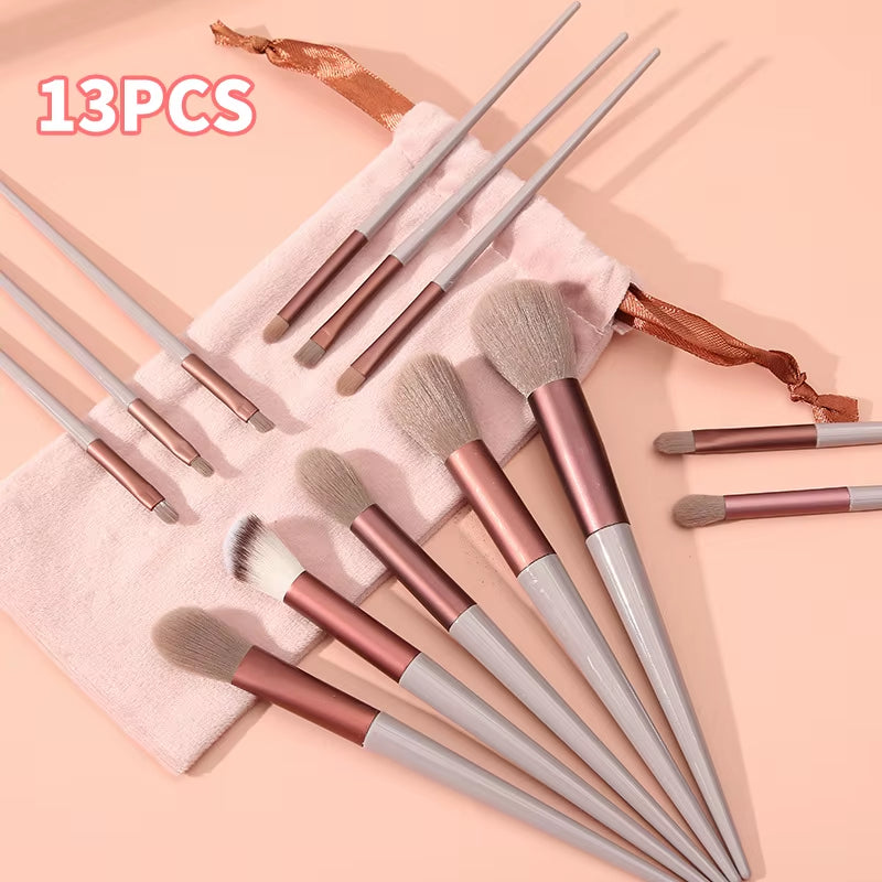 13PCS of New Makeup Brush Set Portable Soft Hair Powder Brush Eye Shadow Brush Full Set of Makeup Brush Tools