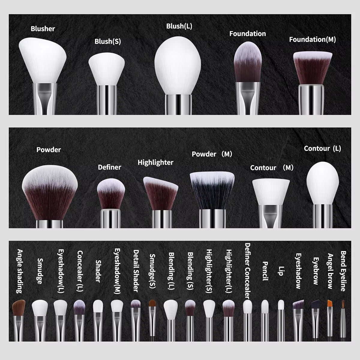 30Pcs Professional Makeup Brushes Set Cosmetic Beauty Tools Foundation Eyeshadow Concealer Blend Brushes Fluffy Bristle Powder