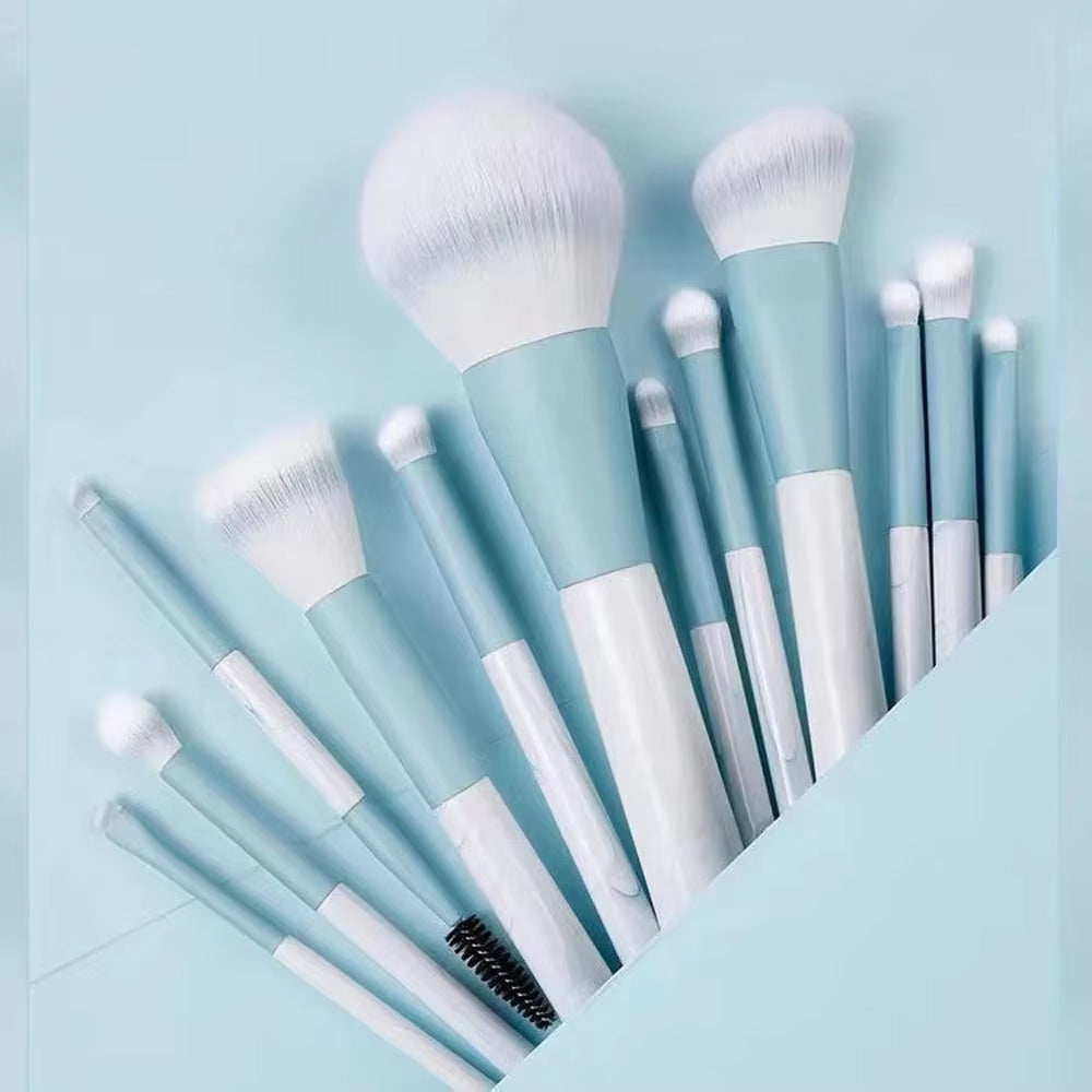 Makeup Brush Set 12PCS Blue Concealer Brush Blush Powder Brush Eye Shadow Highlighter Foundation Brush Cosmetic Beauty Tools