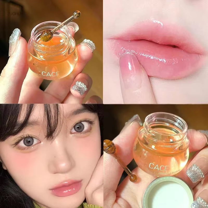 1PC Natural Honey Cherry Blossoms Lip Balm Waterproof Long-Lasting Moisturizing Lipstick Anti-Drying Hydration Lip Care Cosmetic