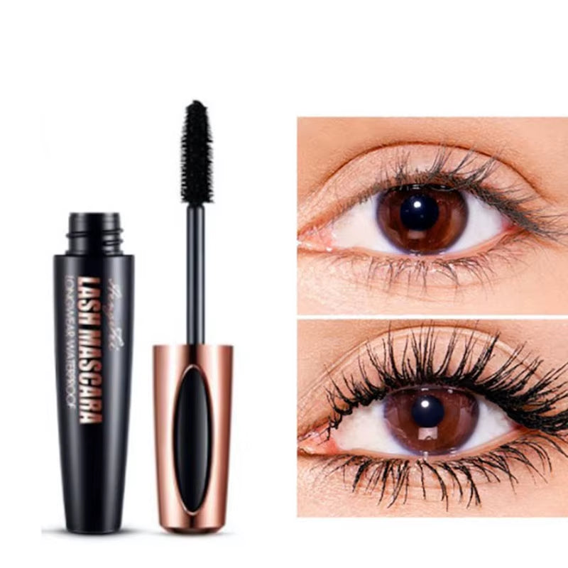 1Pcs 4D Mascara Thick Slender Curly Waterproof and Sweatproof 24H Lasting Effect without Smudge Mascara Makeup Tools