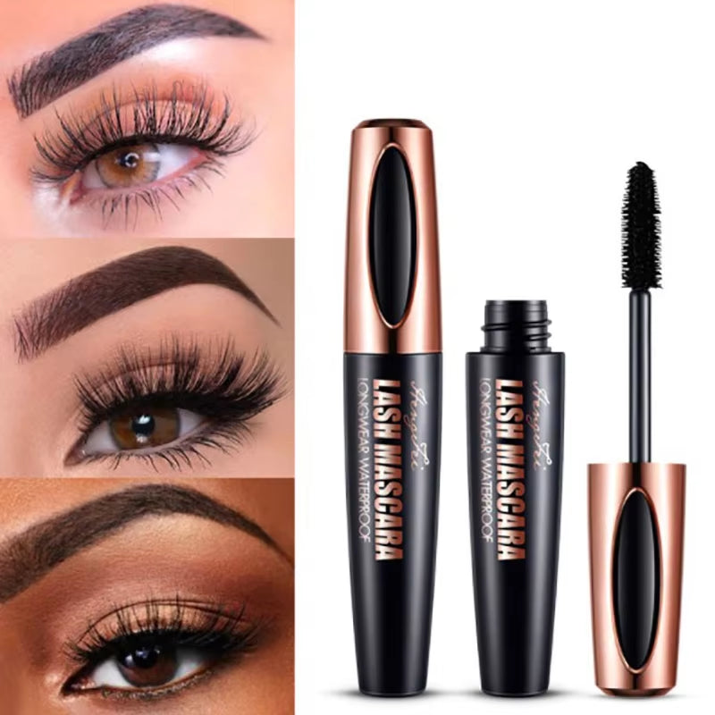 1Pcs 4D Mascara Thick Slender Curly Waterproof and Sweatproof 24H Lasting Effect without Smudge Mascara Makeup Tools