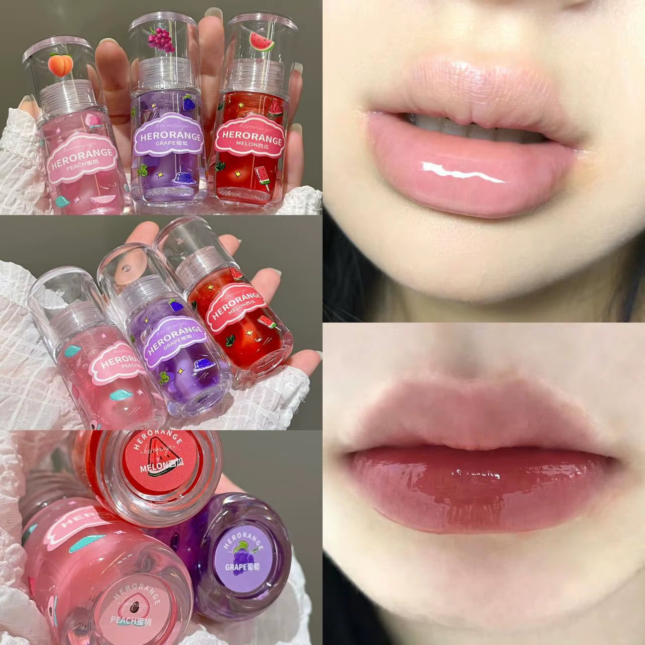 Fruit Lip Oil Lip Plumper Crystal Jelly Transparent Lip Gloss Moisturizer Repair Lip Fine Lines Lip Balm Sexy Lip Care Makeup