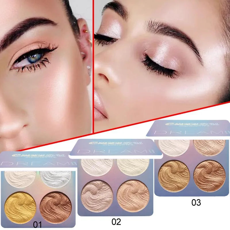 Chameleon Highlighter Palette Makeup Powder Iluminador Maquiagem Shimmer Shining Face Brighten Highlighter